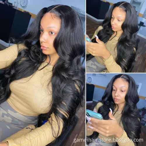 GMWIG wholesale frontal custom wigs 100% human hair natural color high quality Body Wave 13x4" brazilian virgin transparent lace